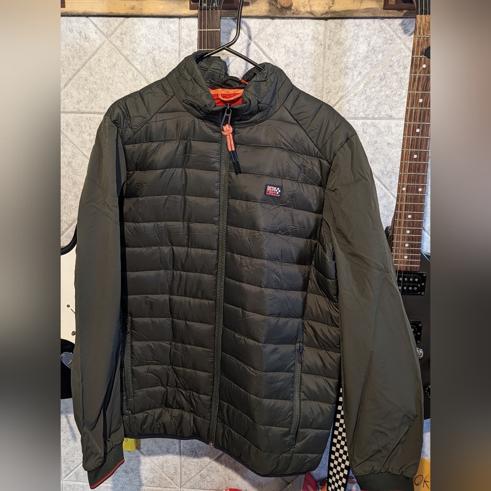 NZA Men's Lightweight Zip Jacket Olive Green Large